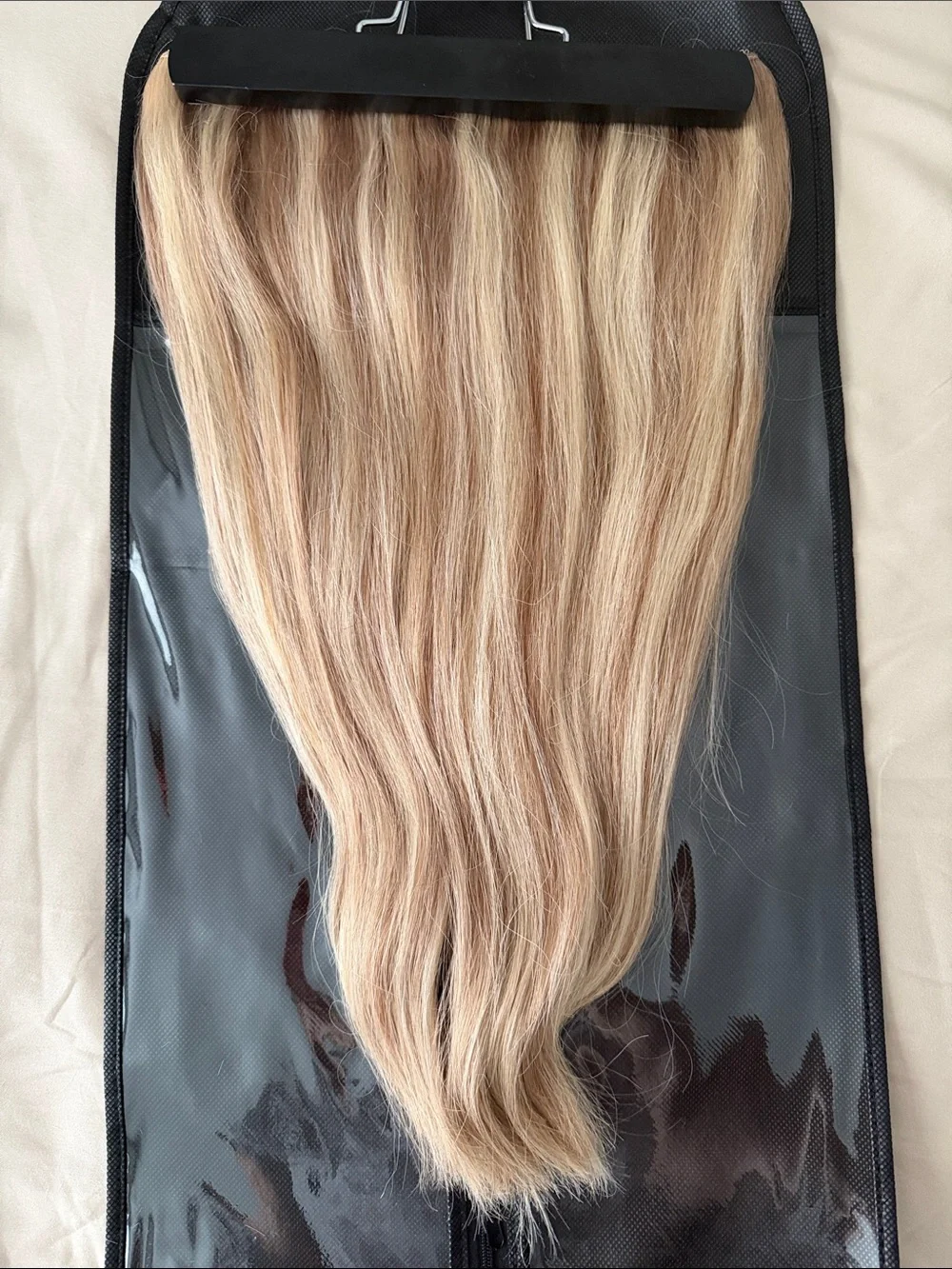 Blonde Clip-In Halo Human Hair Extensions - Natural Light Blonde 17”